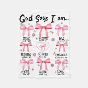 God Zegt Dat Ik Roze Coquette Christelijke Jezus G Fleece Deken
