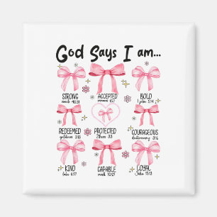 God Zegt Dat Ik Roze Flirtende Christelijke Jezus  Magneet