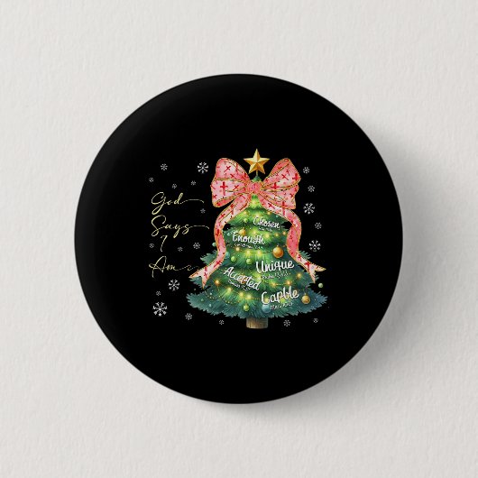 God zegt dat ik Schattige ben Kerst Kerstmis Chris Ronde Button 5,7 Cm (Voorkant)