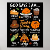 God zegt dat ik Thanksgiving gezegend ben met de z Poster (Voorkant)