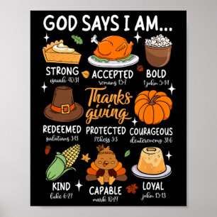 God zegt dat ik Thanksgiving gezegend ben met de z Poster