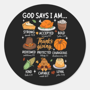 God zegt dat ik Thanksgiving gezegend ben met de z Ronde Sticker