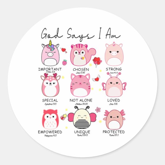 God zegt dat ik Valentijn ben Ronde Sticker (Voorkant)