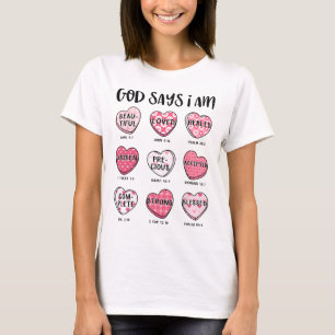God zegt dat ik Valentijn Snoep Christelijk T-shirt