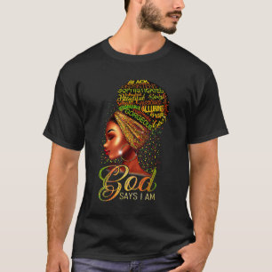 God zegt dat ik zwart geprikte Afrikaanse Amerikaa T-shirt