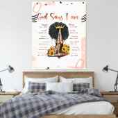 God zegt dat ik zwarte Christelijke vrouwen ben Canvas Afdruk (Insitu (Slaapkamer))