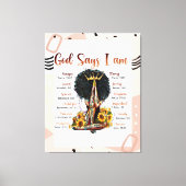 God zegt dat ik zwarte Christelijke vrouwen ben Canvas Afdruk (Voorkant)