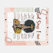 God zegt dat ik zwarte Christelijke vrouwen ben Fleece Deken (Voorkant (Horizontaal))