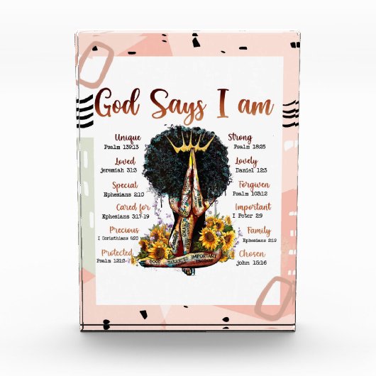 God zegt dat ik zwarte Christelijke vrouwen ben Fotoblokken (Voorkant)