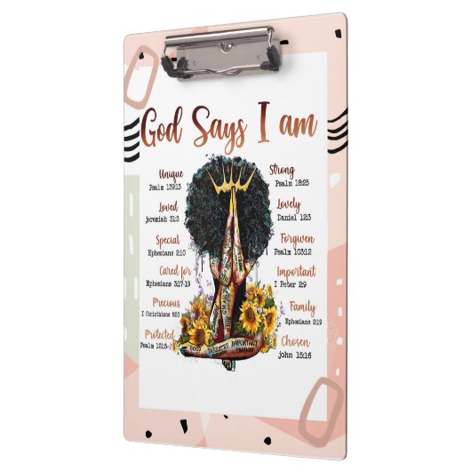 God zegt dat ik zwarte Christelijke vrouwen ben Klembord (Links)