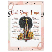 God zegt dat ik zwarte Christelijke vrouwen ben Klembord (Achterkant)