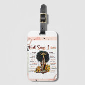 God zegt dat ik zwarte Christelijke vrouwen ben Me Bagagelabel (Voorkant (verticaal))