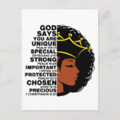 God zegt dat ik zwarte Christelijke vrouwen ben Me Briefkaart (Voorkant)