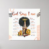 God zegt dat ik zwarte Christelijke vrouwen ben Me Canvas Afdruk (Voorkant)