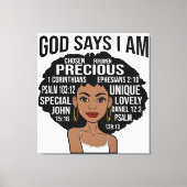 God zegt dat ik zwarte Christelijke vrouwen ben Me Canvas Afdruk (Voorkant)