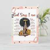 God zegt dat ik zwarte Christelijke vrouwen ben Me Kaart (Staand voorkant)