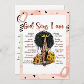 God zegt dat ik zwarte Christelijke vrouwen ben Me Kaart (Voorkant / Achterkant)
