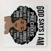 God zegt dat ik zwarte Christelijke vrouwen ben Me Legpuzzel (Horizontaal)