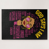 God zegt dat ik zwarte Christelijke vrouwen ben Me Legpuzzel (Horizontaal)