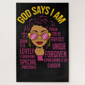 God zegt dat ik zwarte Christelijke vrouwen ben Me Legpuzzel (Verticaal)