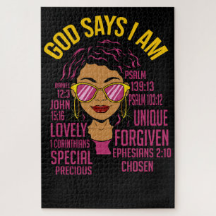 God zegt dat ik zwarte Christelijke vrouwen ben Me Legpuzzel