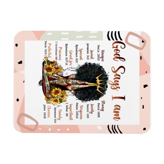 God zegt dat ik zwarte Christelijke vrouwen ben Me Magneet (Horizontaal)