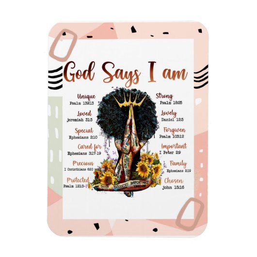 God zegt dat ik zwarte Christelijke vrouwen ben Me Magneet (Verticaal)