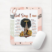 God zegt dat ik zwarte Christelijke vrouwen ben Muismat (Met muis)