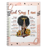 God zegt dat ik zwarte Christelijke vrouwen ben Notitieboek (Voorkant)