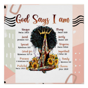 God zegt dat ik zwarte Christelijke vrouwen ben Perfect Poster