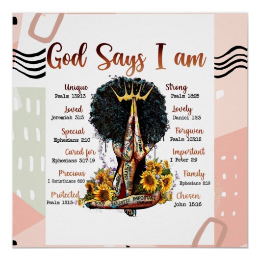 God zegt dat ik zwarte Christelijke vrouwen ben Perfect Poster (Voorkant)