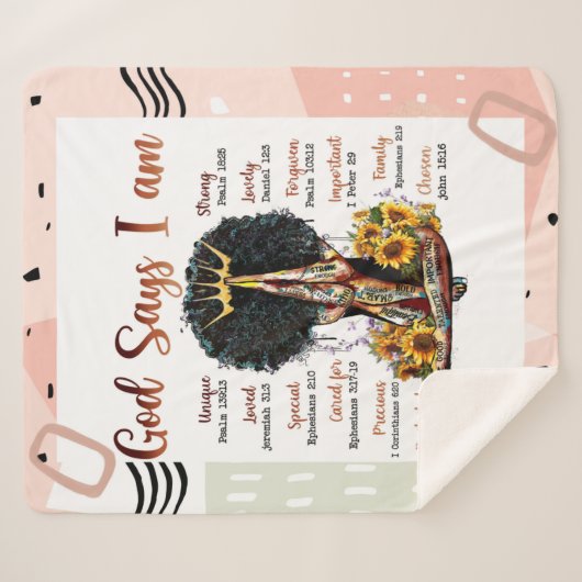 God zegt dat ik zwarte Christelijke vrouwen ben Sherpa Deken (Voorkant (horizontaal))