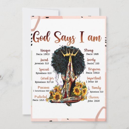 God zegt dat ik zwarte Christelijke vrouwen ben Si Kaart (Voorkant)