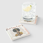 God zegt dat ik zwarte koningin ben stenen onderzetter (Zijkant)