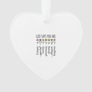 God Zegt Dat Je Bloemige Christelijke Vector Ontwe Ornament