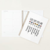 God Zegt Dat Je Bloemige Christelijke Vectorontwer Planner (Display)