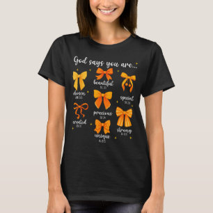 God Zegt Dat Je Christelijke Bijbel Coquette Boog T-shirt