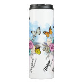 God zegt dat je dat bent. . . Botervlieg en bloeme Thermosbeker (Achterkant)