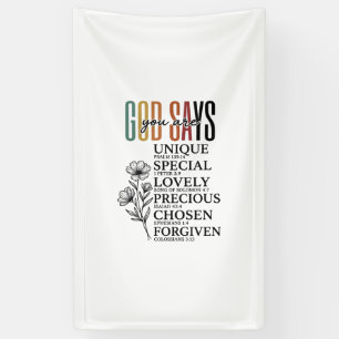 God Zegt Dat Je Een Bloem Van Het Geloof Bent Vint Spandoek