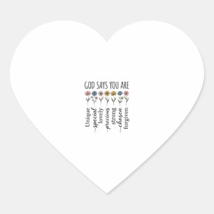 God Zegt Dat Je Een Bloemrijk Christelijk Vectoron Hart Sticker