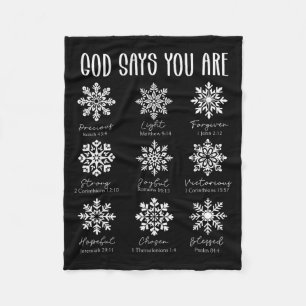 God Zegt Dat Je Een Christelijke Sneeuwvlok Kerst  Fleece Deken