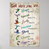 God zegt dat je een kolibrie bent poster (Voorkant)