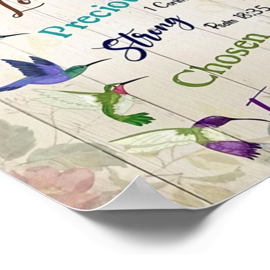 God zegt dat je een kolibrie bent poster (Hoek)