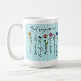 "God zegt dat je..."  Faith Design Koffiemok