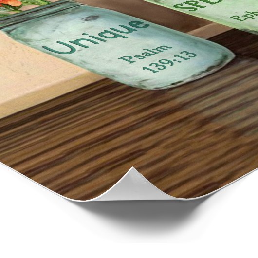 God zegt dat je Gerbera en Hummingbird bent Poster (Hoek)