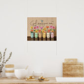 God zegt dat je Gerbera en Hummingbird bent Poster (Keuken)