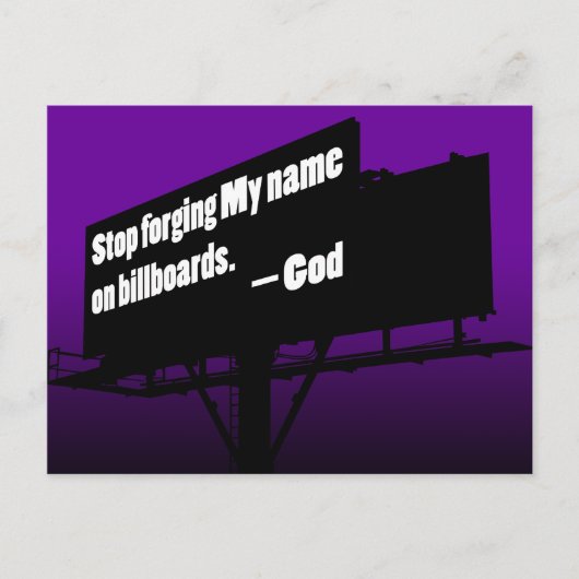 God zegt dat je het Billboard briefkaart niet meer (Voorkant)