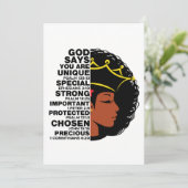 God zegt dat je Melanin Christelijke Sista koningi Kaart (Staand voorkant)