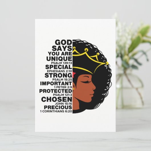 God zegt dat je Melanin Christelijke Sista koningi Kaart (Staand voorkant)