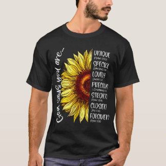 God zegt dat je zonnebloemen Christelijke Bijbelve T-shirt